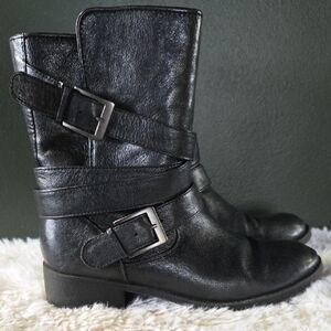 Steve Madden Black Leather Moto Boots